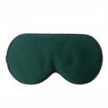 Dark green silk sleep mask with black piping and ergonomic blackout design - Dark Green