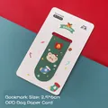 Green Christmas magnetic bookmark with cute bear and sock design, 2.5x6cm size - Christmas Sock