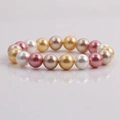 Elegant multi-colored shell pearl bracelet in gold, pink, and white for women's gift - Gold/Pink/White/Champagne