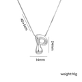 Puffy 3D bubble letter P pendant necklace in silver finish titanium steel - Letter P (Silver)