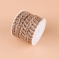 Cordon en coton tressé marron et blanc avec un fil métallique doré décoratif élégant - N°9 Café Blanc