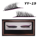 Ciglia finte drammatiche YY-19 con banda eyeliner glitter viola nella confezione regalo - YY-19 (Ciglia Nere/Fascia Glitter Viola)