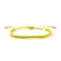 Adjustable hand-woven fluorescent green rope bracelet with silver beads for men and women - Fluorescent Green