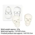 White skull silicone mold for Halloween fondant and chocolate cake decoration - 3# Skull / Gray