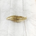 Elegant gold feather hair clip with intricate metallic texture and brushed finish - 18# Gold (Feather Shape)