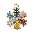 Ciondolo a fiocco di neve in smalto colorato con bordi dorati e anello per gioielli DIY - Stile Fiocco di Neve Colorato (19562) / 1 Pezzo (24x19mm)
