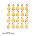 20 pieces of golden waterdrop-shaped stainless steel jewelry extension tags, size 6.8x3.4mm - Gold - Blank Short 8-shape