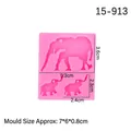 Molde de silicona elefante rosa con medidas detalladas para llaveros artesanales - Estilo 1-Elefante