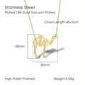 Minimalist geometric camel pendant necklace in 18K gold plated stainless steel - Camel Style (LN1302 Gold)