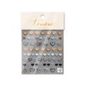3D embossed heart and zebra pattern nail stickers in multi-color style model ta-228 - TA228-Relief Heart Striped Texture
