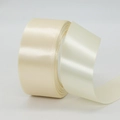 Roll of premium cream-colored 4cm satin ribbon with smooth silk finish for gift wrapping - 4cm x 22m / 08# Cream