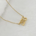 Goldene Edelstahl Halskette mit Jahr 2003 Anhänger an einer polierten O-Kette für Damen - 2003