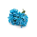 Handcrafted cluster of blue artificial stamen flower cores with white frosted details - Large Bag / Blue