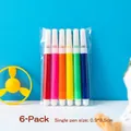 Set of 6 colorful pens for DIY coloring fans, vibrant plastic markers in 6 bright colors - Watercolor Pens (6 Colors Random)