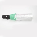Paraguas plegable automático verde menta con mango negro antideslizante de alta calidad - Automático/Tres Pliegues / Mango Negro Automático Borde Verde