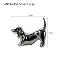 Minimalist silver dachshund dog figurine in large size for modern home decor displays - Large / Silver