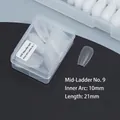 Matte medium trapezoid press-on nail size #9 with 21mm length and 10mm inner curve - DA05 Matte Medium Trapezoid No.9 50Pcs