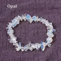 Elastic bracelet with irregular natural blue opal stone chips on a purple texture - Opal