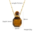 Tiger eye stone perfume bottle necklace in gold finish with 75cm chain details - Tiger Eye