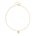 Polierte goldene Herz-Halskette mit feiner Gliederkette und Karabinerverschluss - Gold
