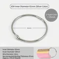 Silver metal binder ring with 61mm inner diameter and 4mm thickness for loose-leaf binding - 65# ID 60mm / Silver