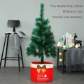 Artificial green pine needle Christmas tree 120cm height with 90 tips in home setting - 120cm Pine Needle Tree