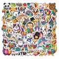Waterproof cartoon animal stickers featuring pandas and tigers in colorful outfits - Colorful Little Animals (YCK002) / 55 Sheets