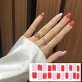Fashionable SS-078 nail polish wraps in red, lavender, and glitter pink finish - Red and Purple Glitter Style (SS078)