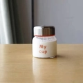 Mini tarro de cristal borosilicato con tapa metálica plateada y texto My cup en rojo - Tarro Pequeño / Rojo 150ml