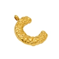 Collana con ciondolo lettera C dorata con superficie dalla texture martellata unica - Lettera C - Ciondolo Oro