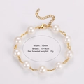 Detailed size specifications for the baroque pearl bracelet with gold metal chain link - Gold Color 10MM