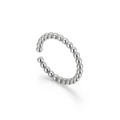 Polished silver beaded ring with adjustable open-end design for women - US 6 / Steel Color (KR100739-KFC)