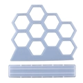 DIY honeycomb resin silicone mold set with hexagonal shapes and rectangular base for desktop stand - Hollow Hexagon