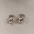 Orecchini a cerchio in acciaio inossidabile argento lucido con stella 3D - Stella / Argento