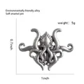 Silver vintage octopus enamel pin made of eco-friendly alloy with soft enamel finish - Vintage Silver Octopus