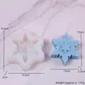 Dimensiones detalladas del molde de silicona de copo de nieve y vela de cera azulada - 2# (9.5x9.5cm) / Blanco