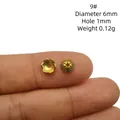 Coupelles à perles de 6mm en métal doré pour bijoux artisanaux et épingles à cheveux - Pétale à Motif Pointillé (9#)