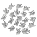 Silver stainless steel rabbit charm for DIY jewelry, measuring 7mm by 10mm size - Rabbit / Silver