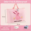 Pink rabbit pattern storage bag for quilts, 180L waterproof oxford fabric laundry bag - Pink Rabbit (Extra Large 80*65CM)