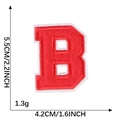 Letter B strawberry patch red and white embroidered badge with measurements 5.5cm height - Letter B / Red