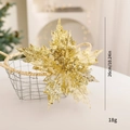 Goldene künstliche Weihnachtsblume mit Glitzer, 26cm hoch für festliche Hausdekoration - 26cm / Gold