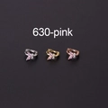 Mini vlinder kraakbeen oorbellen in zilver, goud en roségoud met roze kristallen - Roze Zirkoon - Zilver