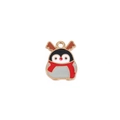 Enamel penguin Christmas charm with deer antlers for DIY jewelry and necklaces - No.81 Penguin