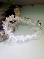 Macro detail of natural irregular white crystal stone bracelet with silver lobster clasp - White Crystal