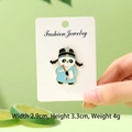Cartoon panda enamel pin in traditional Chinese attire with fan and fashion jewelry card - Peking Opera Young Man Panda