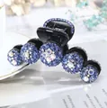 Pinza per capelli nera con cerchi di strass blu e aurora boreale scintillanti - Blu Sfumato