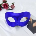 Máscara de satén azul eléctrico con textura para fiestas de Halloween y eventos - Azul