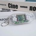 Mini console portatile Tetris portachiavi con guscio trasparente e tasti fisici - Bianco Trasparente
