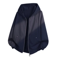 Felpa uomo blu navy con cappuccio e zip metallica, modello oversize stile sportivo - M / Blu navy