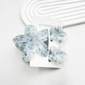 Translucent grey-blue flower hair claw clip set in three sizes with spotted texture - Splashing Ink Dots (including Card)